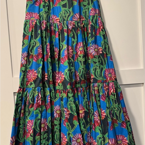 Gorgeous LA DoubleJ Floral Maxi Skirt Gerbera Print in Blue and Pink - Picture 2 of 9